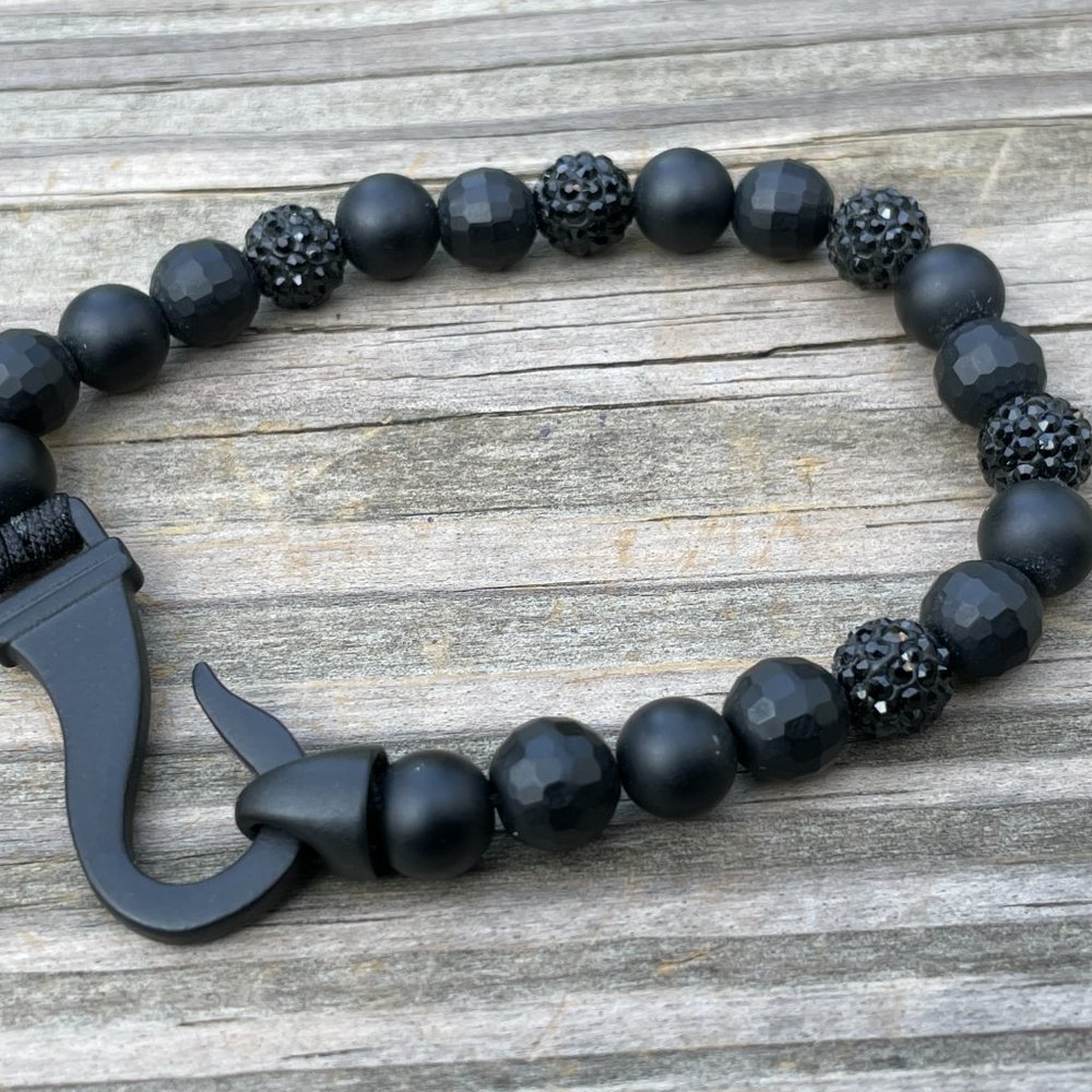 Nordstrom Rack Bracelet Men Wristband Black beads - Picture 9 of 9